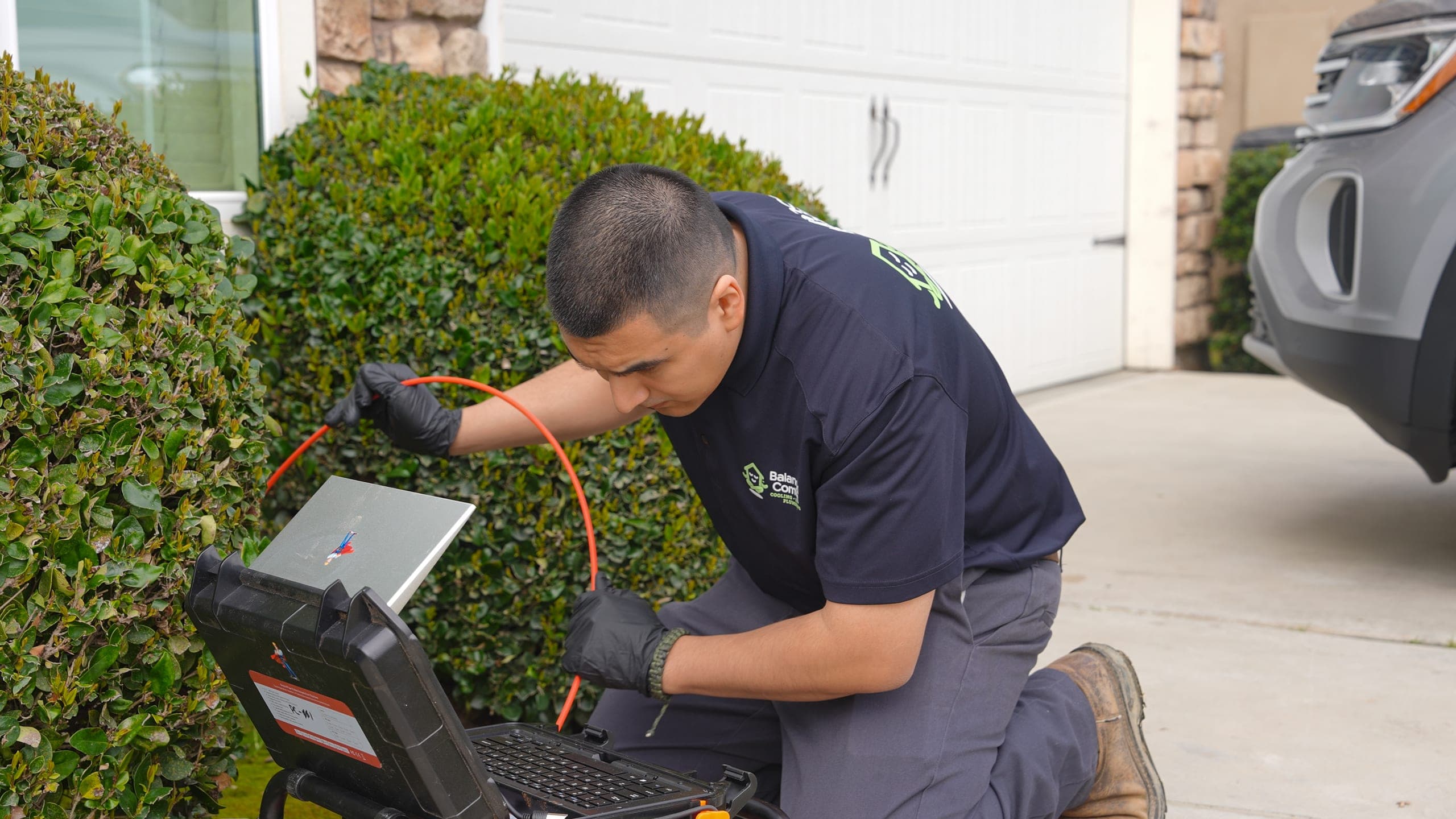 Balanced Comfort performing a commercial plumbing inspection